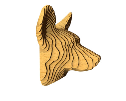 3D houten hondenkop (corgi), met de laser gesneden en gelaagd design, ideaal als moderne wanddecoratie of aandenken aan je huisdier