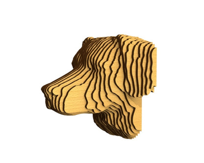 3D houten hondenkop (nova scotia duck tolling retriever), met de laser gesneden en gelaagd design, ideaal als moderne wanddecoratie of aandenken aan je huisdier