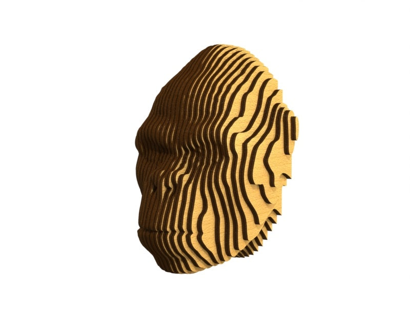 3D houten dierenkop (gorilla), met de laser gesneden en gelaagd design, ideaal als moderne wanddecoratie