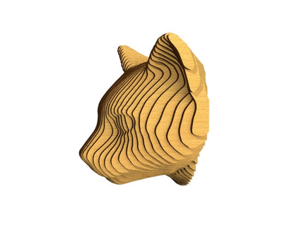 3D houten dierenkop (kat), met de laser gesneden en gelaagd design, ideaal als moderne wanddecoratie of aandenken aan je huisdier