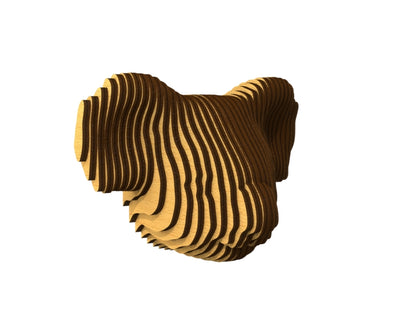 3D houten dierenkop (koala), met de laser gesneden en gelaagd design, ideaal als moderne wanddecoratie