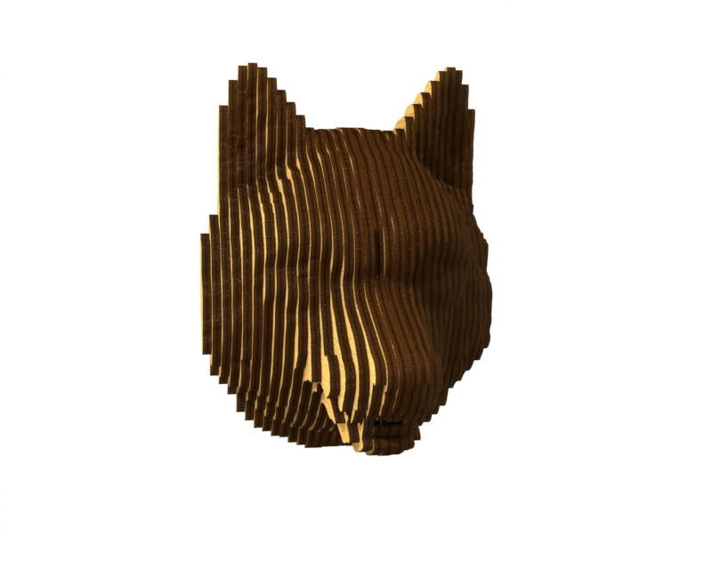 3D houten dierenkop (wolf), met de laser gesneden en gelaagd design, ideaal als moderne wanddecoratie